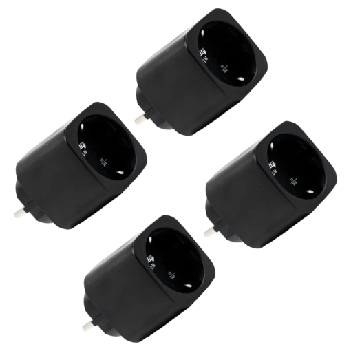 Shelly SH-PLUG-M-GEN3-B-X4 Shelly Plug M Gen3 (Negro) 4 Pcs - Monitoreo preciso del consumo eléctrico - Protección contra