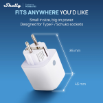 Shelly SH-PLUG-M-GEN3-W Shelly Plug M Gen3 (Blanco) - Monitoreo preciso del consumo eléctrico - Protección contra