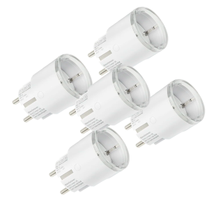 Shelly SH-PLUG-S-MTR-GEN3-W-5PC Shelly Plug S MTR Gen3 (White) - Enchufe inteligente / Luz LED Multicolor - Protección contra