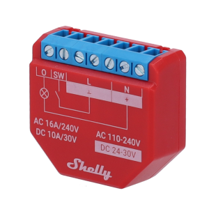 Shelly SH-PLUS-1PM Relé Shelly Plus 1PM - Controlador Inteligente - Relé de 1 canal / Medición de Consumo - WiFi