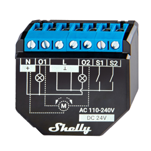 Shelly SH-PLUS-2PM Relé Shelly Plus 2PM - Controlador de persianas / toldos - Relé de 2 canales independientes -