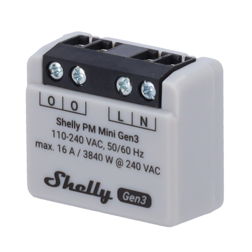 Shelly SH-PM-MINI-GEN3 Shelly PM Mini Gen3 - Medición de potencia precisa en tamaño mini - Monitorización de consumo