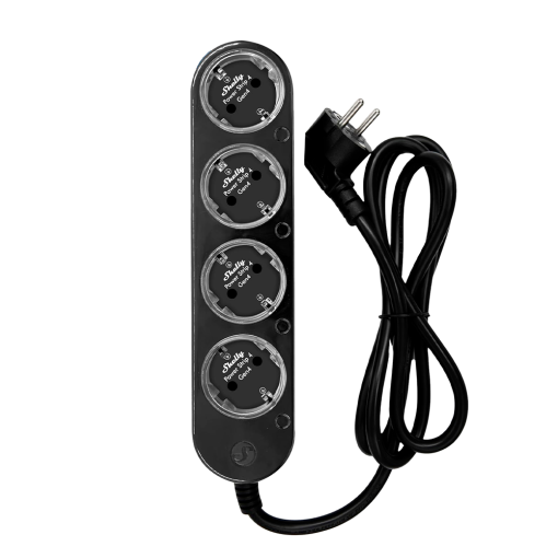 Shelly SH-POWER-STRIP-4-GEN4-B Shelly Power Strip 4 Gen4 Black - Regleta inteligente con 4 tomas independientes - Protección
