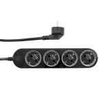 Shelly SH-POWER-STRIP-4-GEN4-B Shelly Power Strip 4 Gen4 Black - Regleta inteligente con 4 tomas independientes - Protección