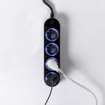 Shelly SH-POWER-STRIP-4-GEN4-B Shelly Power Strip 4 Gen4 Black - Regleta inteligente con 4 tomas independientes - Protección