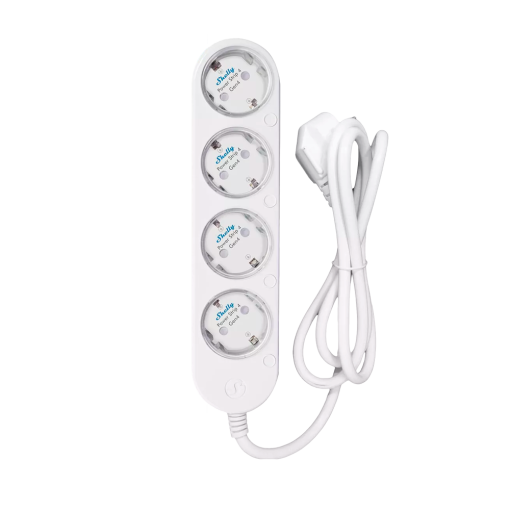 Shelly SH-POWER-STRIP-4-GEN4-W Shelly Power Strip 4 Gen4 (White) - Regleta inteligente con 4 tomas independientes -