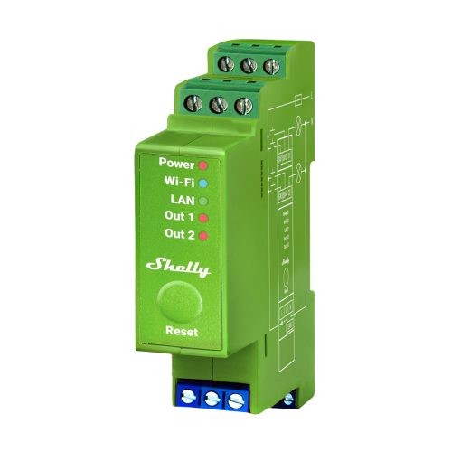 Shelly SH-PRO-DIMMER-2PM Shelly Pro Dimmer 2PM - Atenuación (Dimming) / Carril DIN - 2 Canales (Atenuable) / 2x 200W