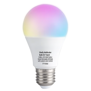 Shelly SH-RGB-BULB-E27-GEN3 Shelly Multicolor Bulb E27 Gen3 - Paleta de 16 millones de colores configurables - Ajuste de