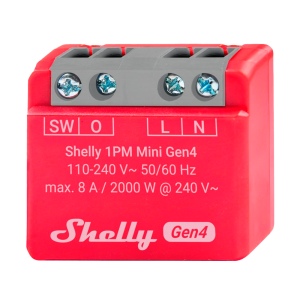Shelly SH-SL-1PM-MINI-GEN4 Relé Shelly 1PM Mini Gen4 - Controlador Inteligente - Relé de 1 canal / Medición de Consumo -