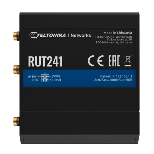Teltonika TK-RUT241 Router Industrial 4G LTE Cat 4 (150/50 Mbps) - Conectividad Wi-Fi 4 con modo Punto de Acceso -