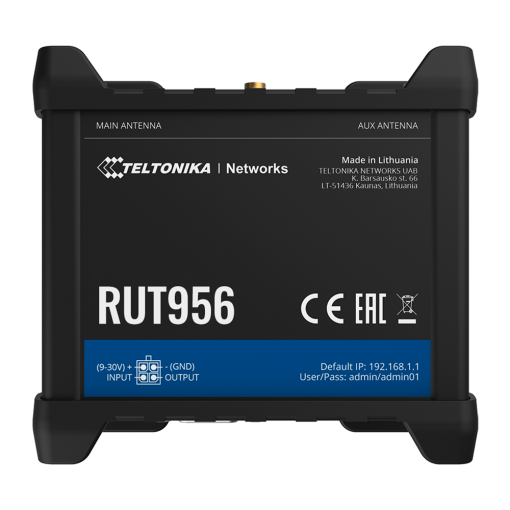 Teltonika TK-RUT956 Router Industrial 4G LTE Cat 4 (150/50 Mbps) - Interfaces Seriales RS232 y RS485 integradas -