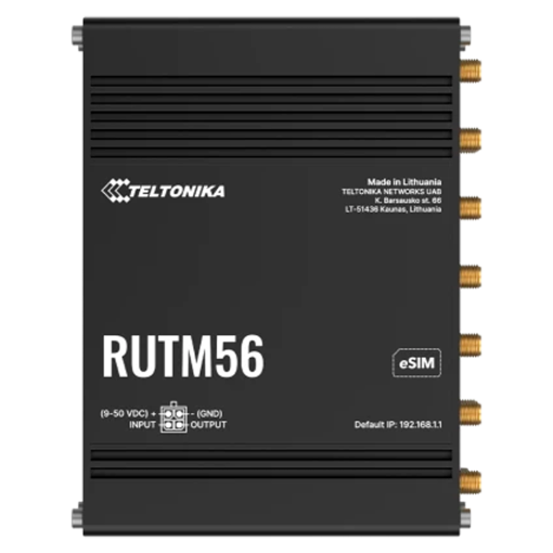 Teltonika TK-RUTM56 Router Industrial Dual Modem: 1x 5G y 1x 4G Cat 4 - Conectividad 5G ultra rápida hasta 3.4
