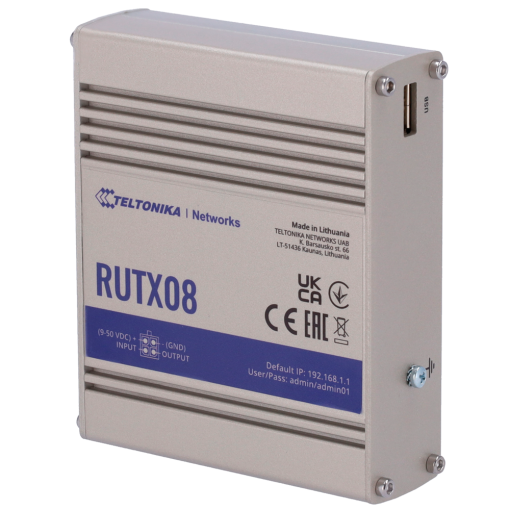 Teltonika TK-RUTX08 Router Industrial Gigabit Ethernet potente - 4 puertos RJ45 de 10/100/1000 Mbps - CPU
