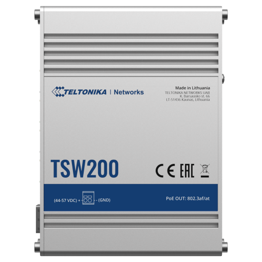 Teltonika TK-TSW200 Teltonika Switch PoE No gestionable Industrial - 8 puertos Ethernet RJ45 Gigabit +2 SFP