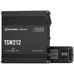 Teltonika TK-TSW212 Teltonika Managed Industrial Ethernet Switch - 10 Puertos Totales (8 GE RJ45 / 2 SFP de fibra)