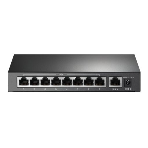 TP-Link TL-SF1009P – Switch TP-Link de 9 puertos 10/100 Mbps, con 8 puertos PoE+