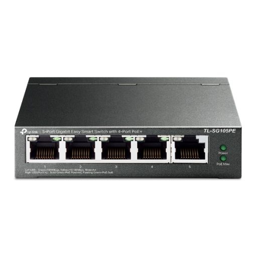 TP-Link TL-SG105PE Switch Gigabit de 5 puertos 4 PoE+ Easy Smart No gestionable | Cinco puertos RJ45 10/100/1000
