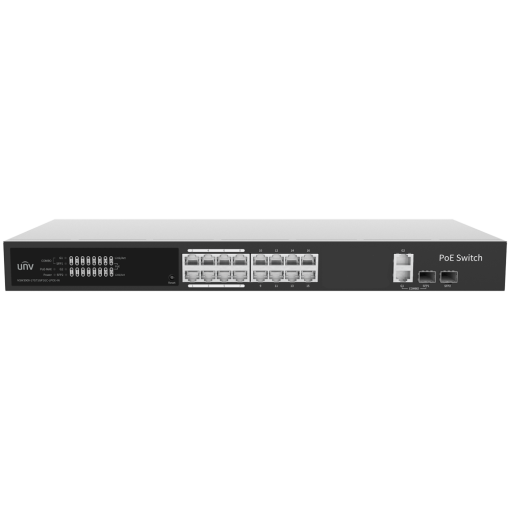 Uniview UV-NSW3000-17GT1GP1GC-LPOE-IN Uniview Switch Cloud Managed PoE Full Gigabit - 16 Puertos PoE GE + 3 Enlaces de Uplink GE -