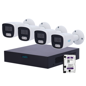 Uniarch UV-NVRKIT108B-4 Kit de Videovigilancia Uniarch - NVR 8 canales IP | 1 TB HDD - 4 Cámaras bullet IP67 - Plug