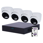 Uniarch UV-NVRKIT108T-4 Kit de Videovigilancia Uniarch - NVR 8 canales IP | 1 TB HDD - 4 Cámaras Turret IP67 - Plug