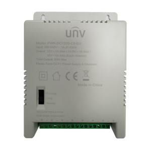 Uniview UV-PWR-DC1205-C8-EU Fuente de alimentación multicanal Uniview - 8 canales - Salida 12VDC 5A (1A / canal) / 60W -