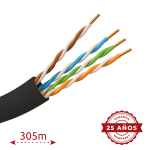 Uniview UV-UTP5E-305-BC-OUTDOOR Cable UTP - Categoría 5E - Rollo de 305 metros - Conductor OFC, pureza 99.9% cobre - Diámetro