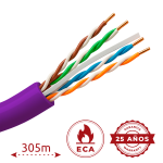 Uniview UV-UTP6-305-BC-PVC-Eca-PU Cable UTP Uniview PVC - Categoría 6 - Cumple con 90m Fluke test - Conductor OFC, pureza 99.9%