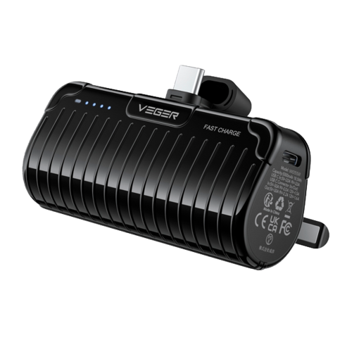Veger VG-W0558 VEGER Mini Power bank con LEDs cargaCapacidad 5000mAhEntradas USB-C, Conector USB-CSalida