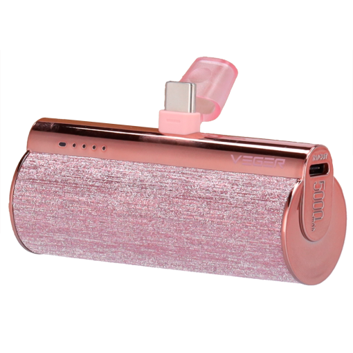 Veger VG-W0573-R VEGER Mini Power bank con LEDs cargaCapacidad 5000mAhEntrada Puerto USB-CSalida Puerto USB-C