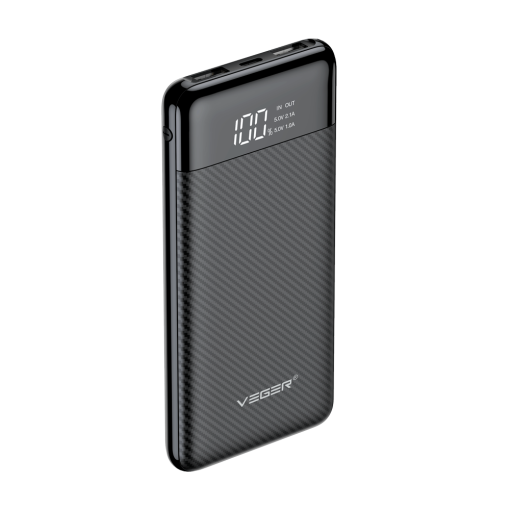 Veger VG-W1087 VEGER Power bank con pantalla LCDCapacidad 10000mAhEntradas USB-C, Micro USBSalidas USB-C
