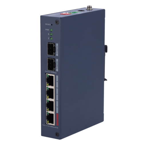 X-Security XS-SW0604-96-DIN-HIPOE X-Security Hardened L2 Managed Switch - 6 Puertos Totales (4 PoE / 2 Uplinks 1G SFP) -