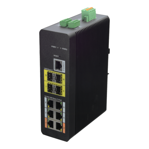 X-Security XS-SW1006HIPOE-MFG-120-DIN X-Security Industrial L2 Managed Switch - 10 Puertos Totales (6 PoE GE / 4 Uplinks 1G SFP) -