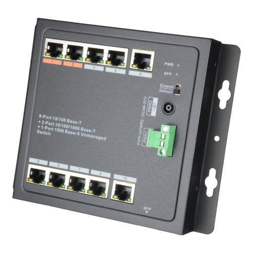 X-Security XS-SW1108HIPOE-96DIN Switch HiPoE X-Security - 8 puertos PoE + 2 Uplink (RJ45) + 1 Uplink (SFP) - 8x 10/100Mbps +