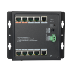 X-Security XS-SW1108HIPOE-96DIN Switch HiPoE X-Security - 8 puertos PoE + 2 Uplink (RJ45) + 1 Uplink (SFP) - 8x 10/100Mbps +