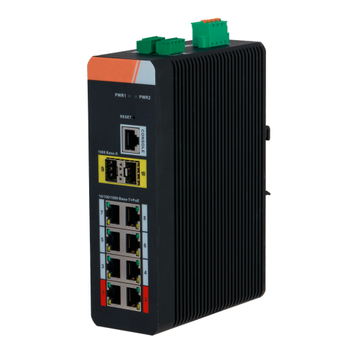 X-Security XS-SWI1008HIPOE-MGF-120-DIN X-Security Industrial L2 Managed Switch - 10 Puertos Totales (8 PoE GE / 2 Uplinks 1G SFP) -