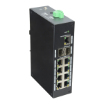 X-Security XS-SWI1100-GDIN Switch Industrial X-Security - 8 puertos RJ45 + 2 puerto Uplink (SFP) - Velocidad 10/100/1000